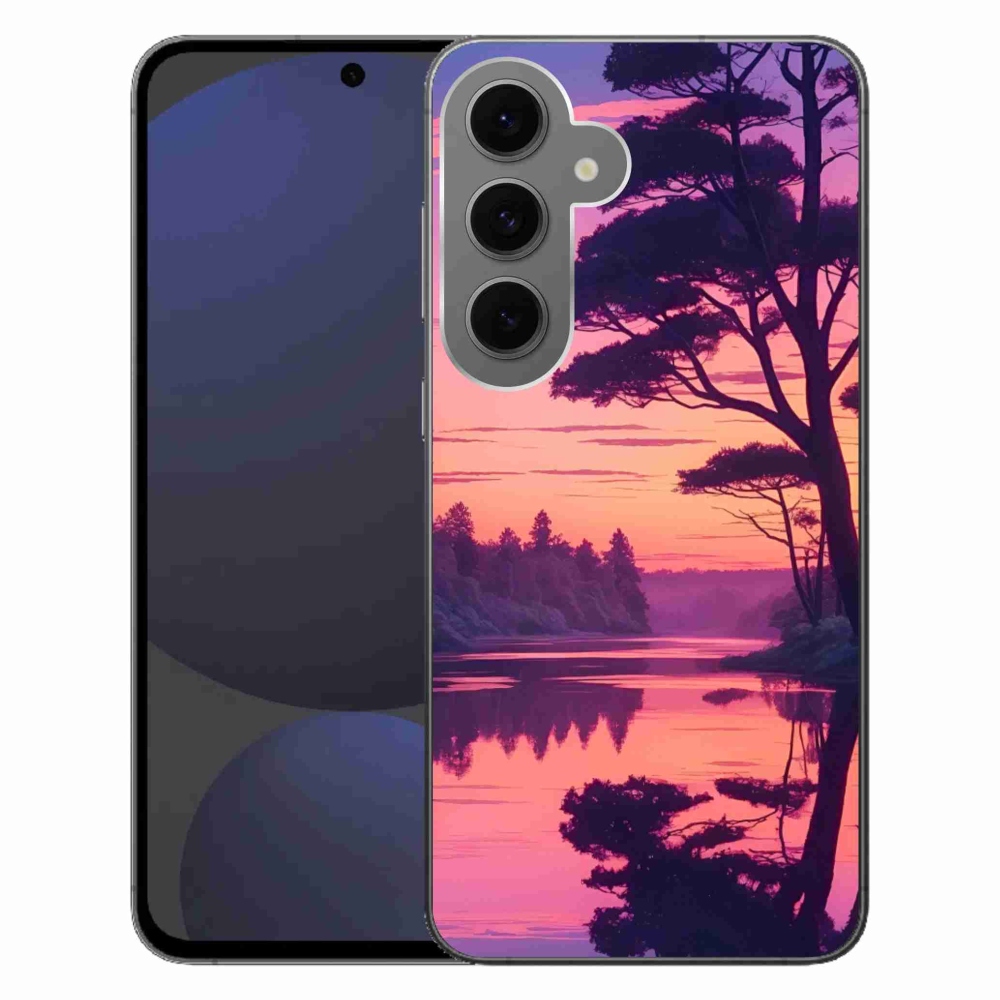 Gélový kryt mmCase na Samsung Galaxy S24 FE - západ slnka nad jazerom
