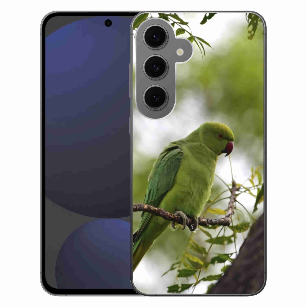 Gélový kryt mmCase na Samsung Galaxy S24 FE - zelený papagáj