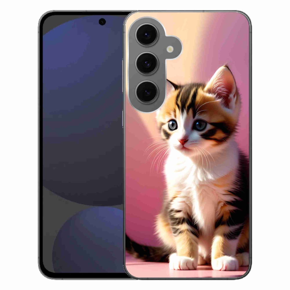 Gélový kryt mmCase na Samsung Galaxy S24 FE - zvedavé mačiatko 2