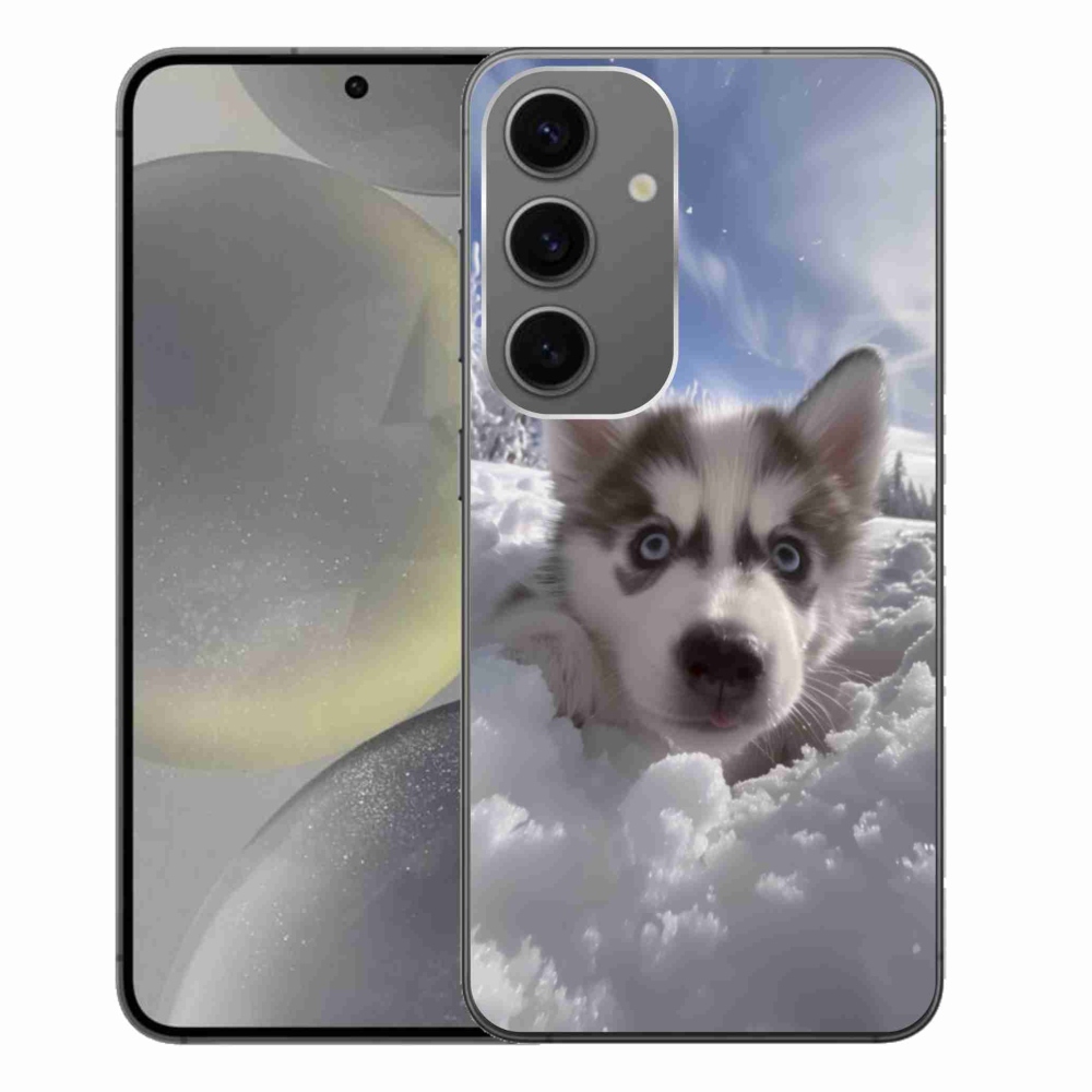 Gélový kryt mmCase na Samsung Galaxy S24+ - husky v snehu