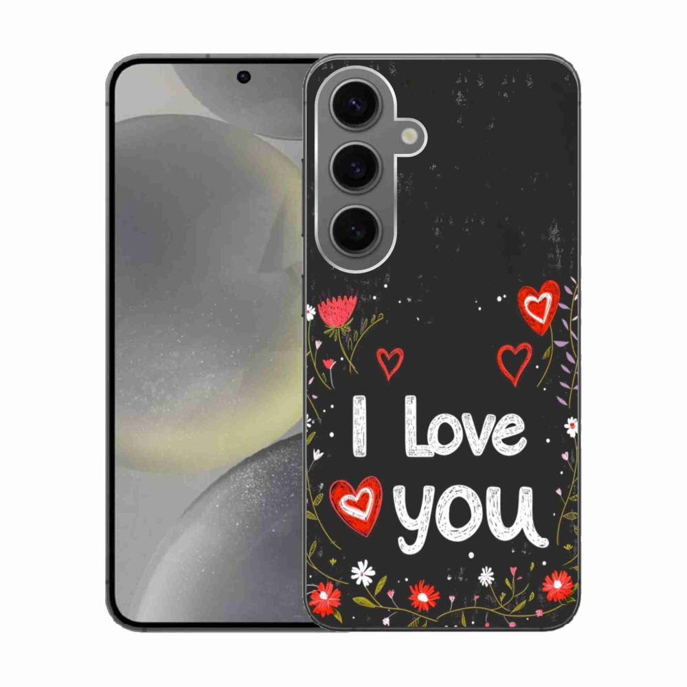 Gélový kryt mmCase na Samsung Galaxy S24 - I love you čierne pozadie