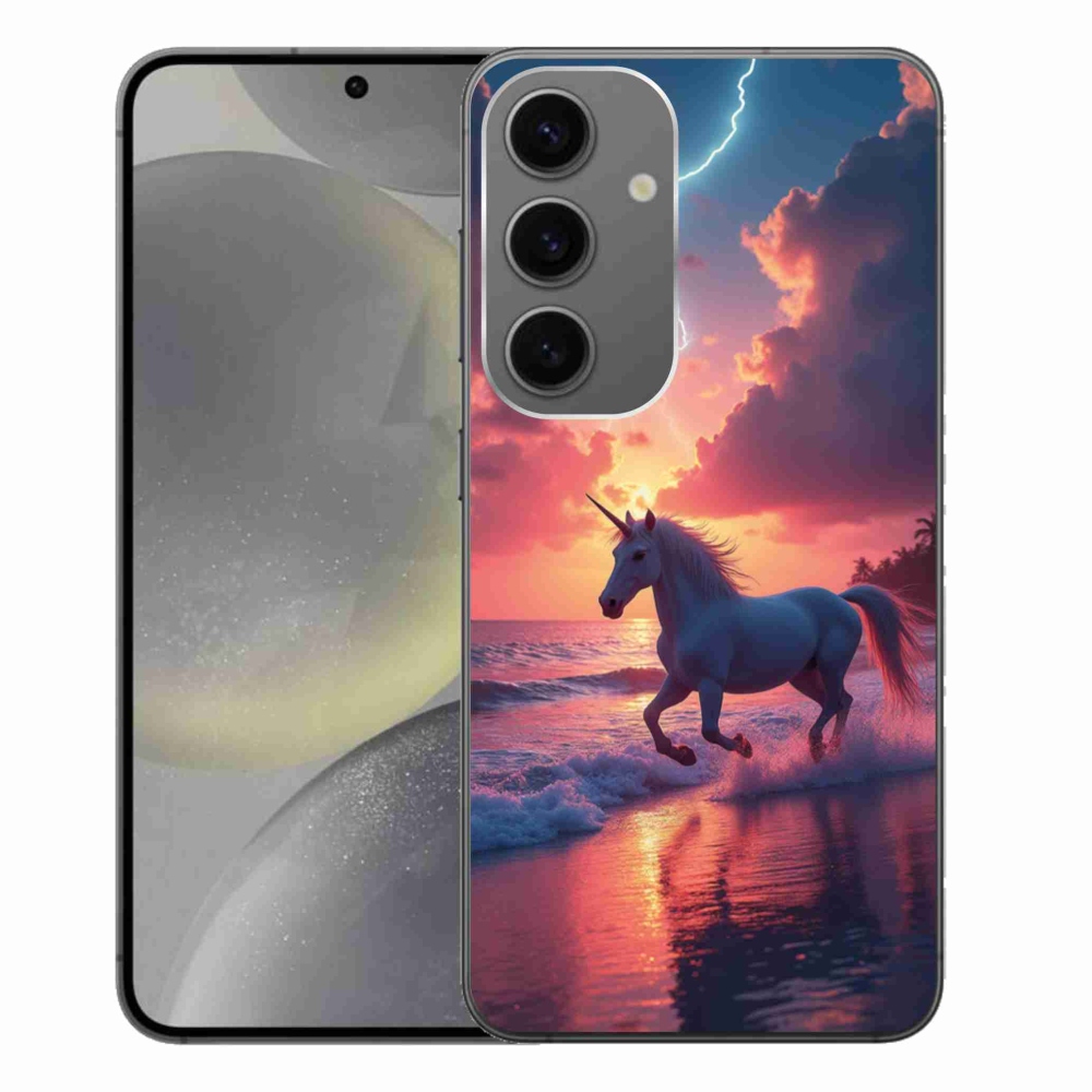 Gélový kryt mmCase na Samsung Galaxy S24+ - jednorožec na pláži