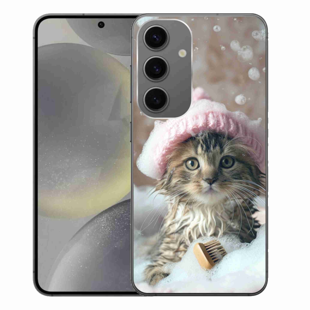 Gélový kryt mmCase na Samsung Galaxy S24+ - mačiatko a kúpeľ