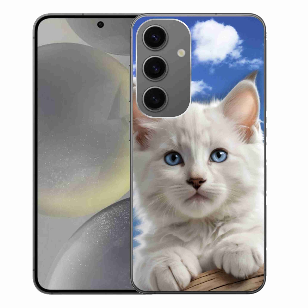 Gélový kryt mmCase na Samsung Galaxy S24+ - mačiatko a oblaky