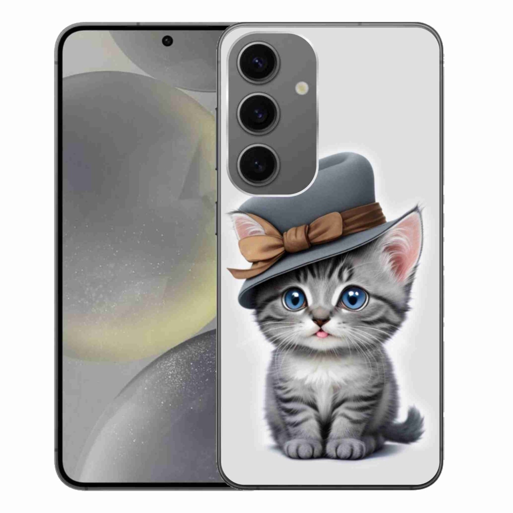 Gélový kryt mmCase na Samsung Galaxy S24+ - mačiatko s klobúkom