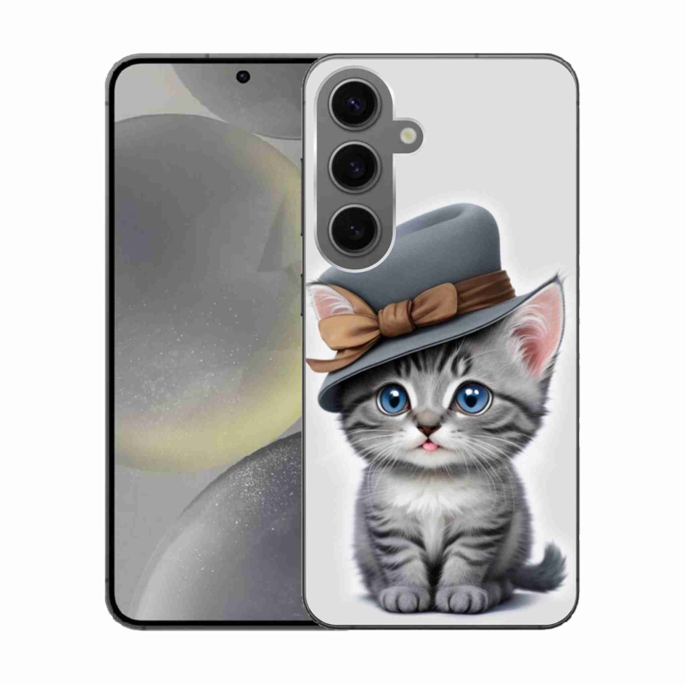 Gélový kryt mmCase na Samsung Galaxy S24 - mačiatko s klobúkom
