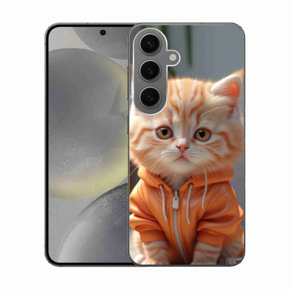 Gélový kryt mmCase na Samsung Galaxy S24 - mačiatko v mikine
