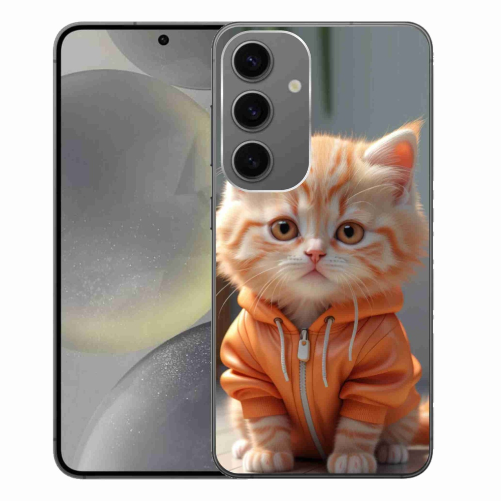 Gélový kryt mmCase na Samsung Galaxy S24+ - mačiatko v mikine