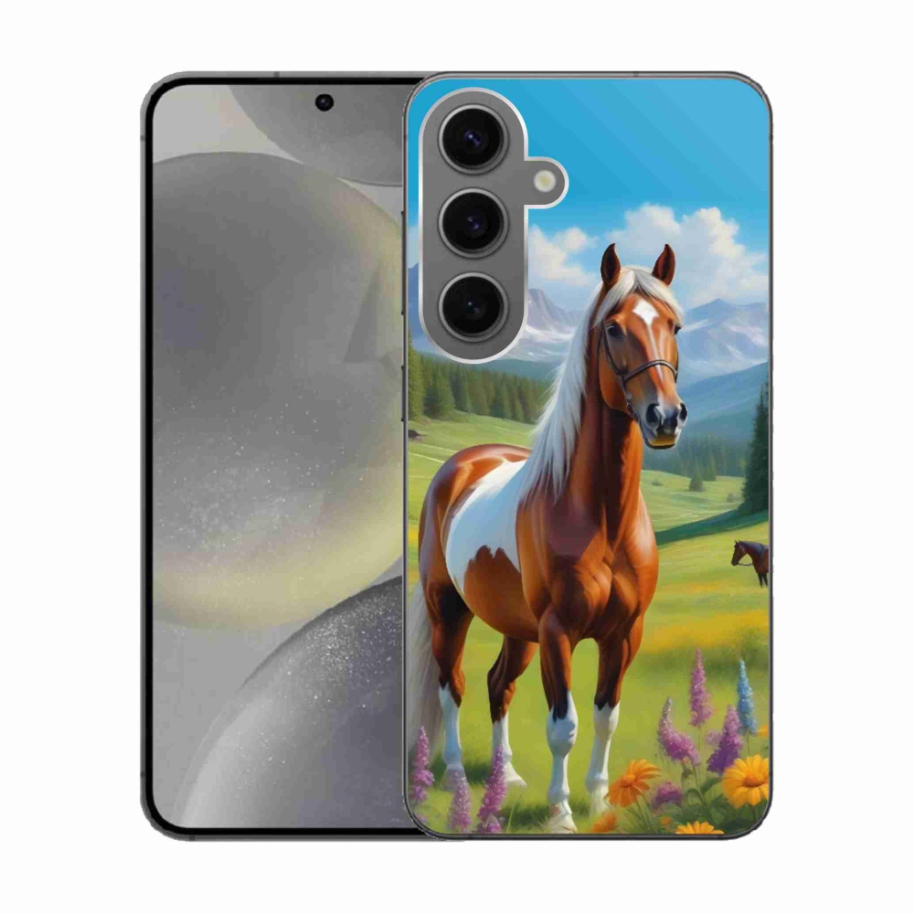 Gélový kryt mmCase na Samsung Galaxy S24 - kôň na lúke