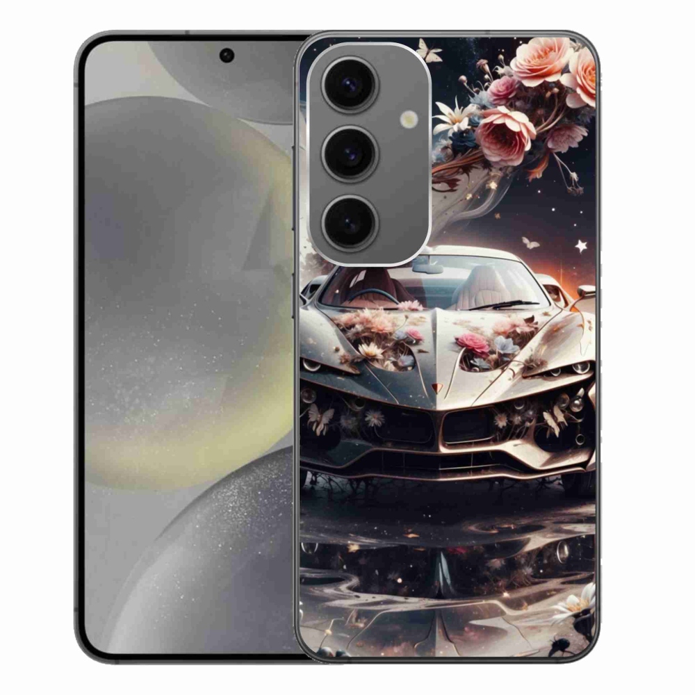 Gélový kryt mmCase na Samsung Galaxy S24+ - kvetinový športový automobil