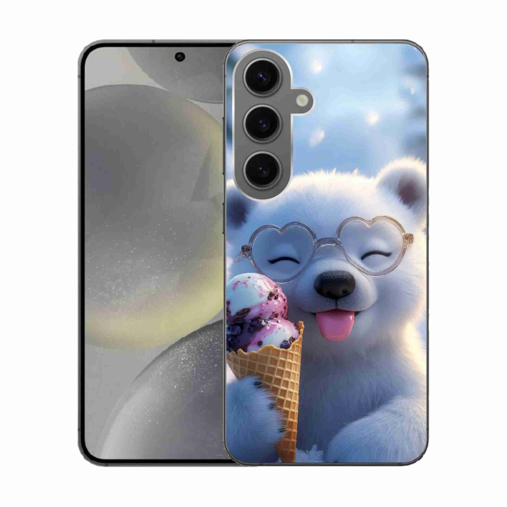 Gélový kryt mmCase na Samsung Galaxy S24 - medvedík so zmrzlinou