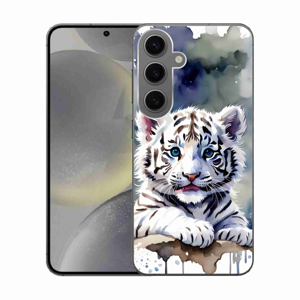 Gélový kryt mmCase na Samsung Galaxy S24 - mláďa bieleho tigra