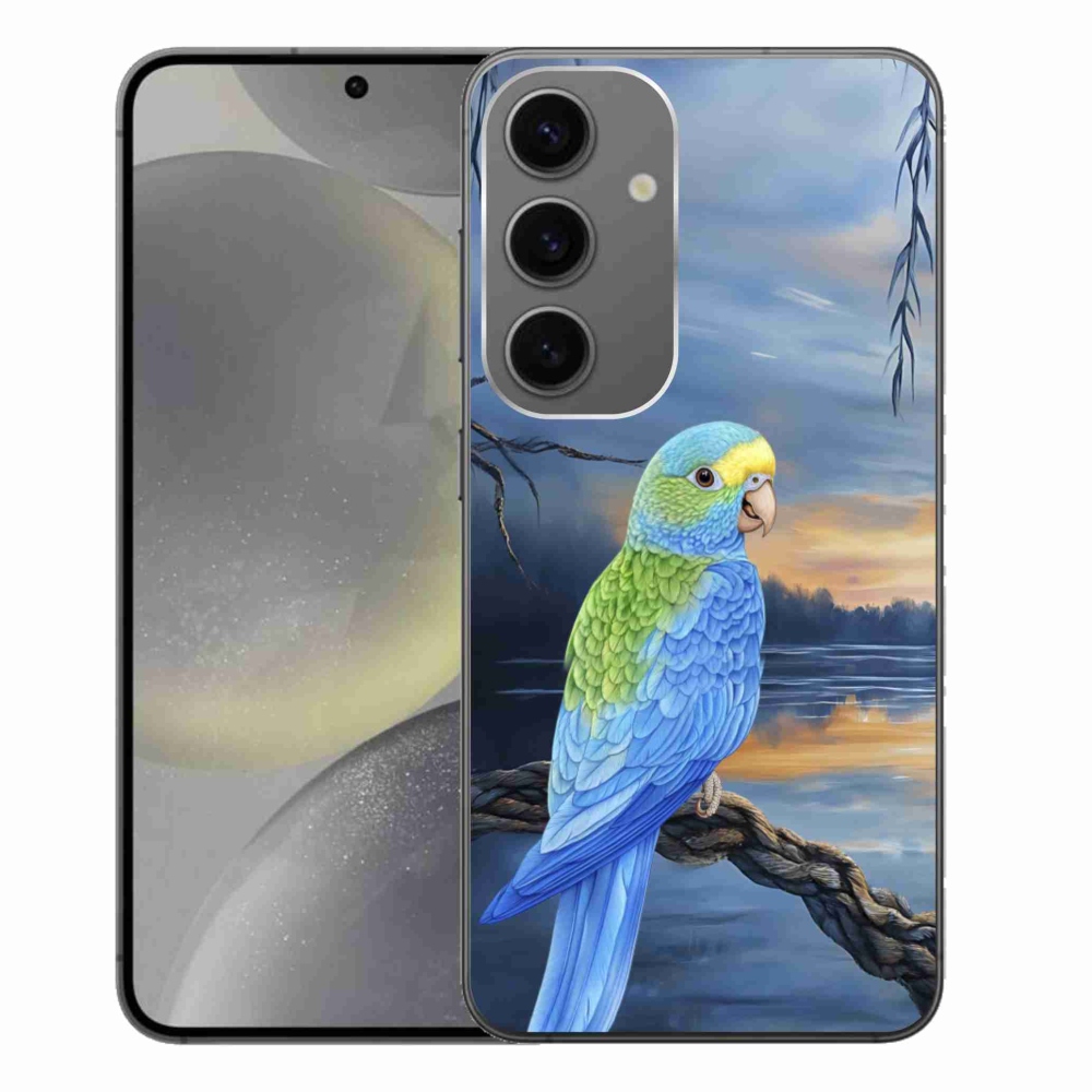Gélový kryt mmCase na Samsung Galaxy S24+ - modrý papagáj