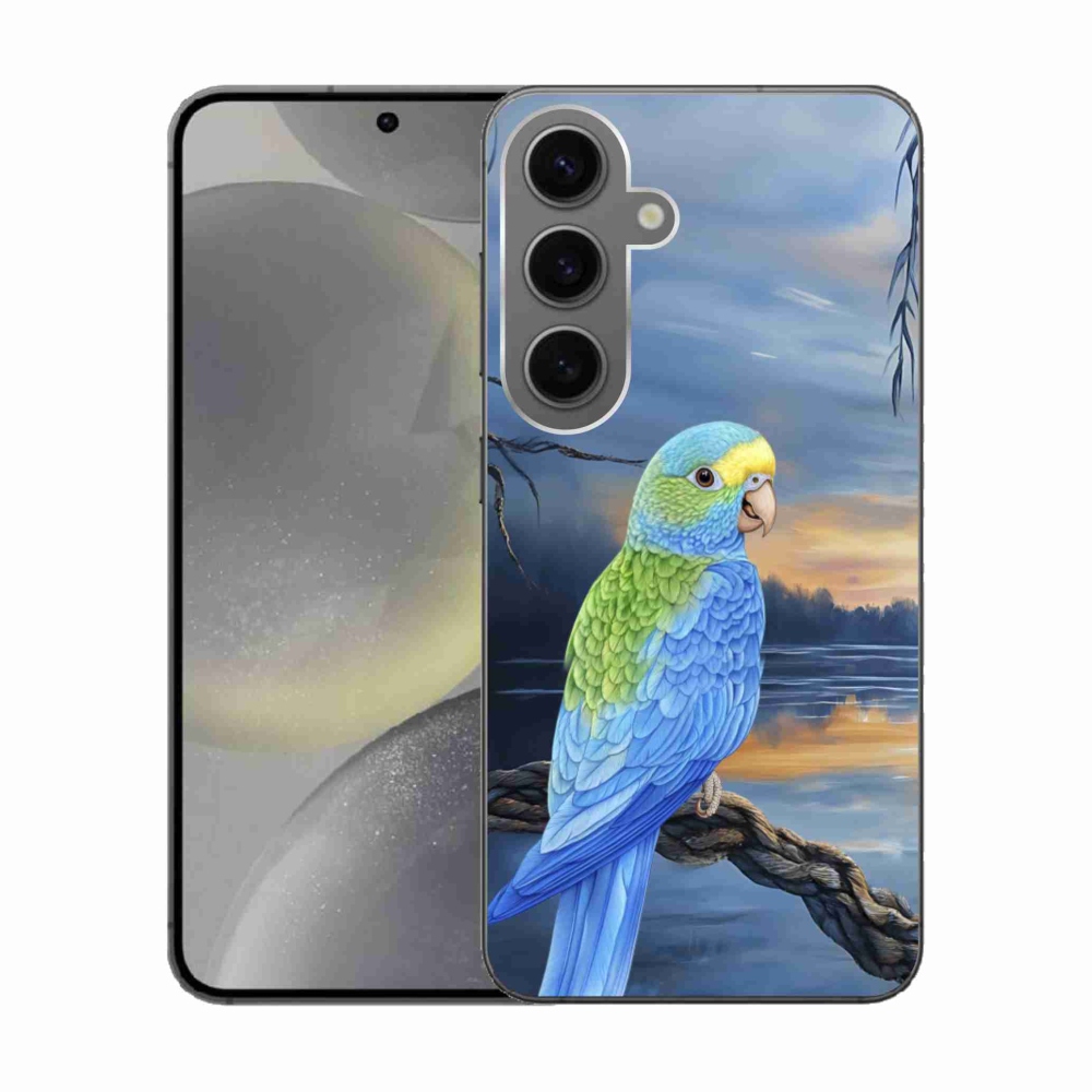 Gélový kryt mmCase na Samsung Galaxy S24 - modrý papagáj