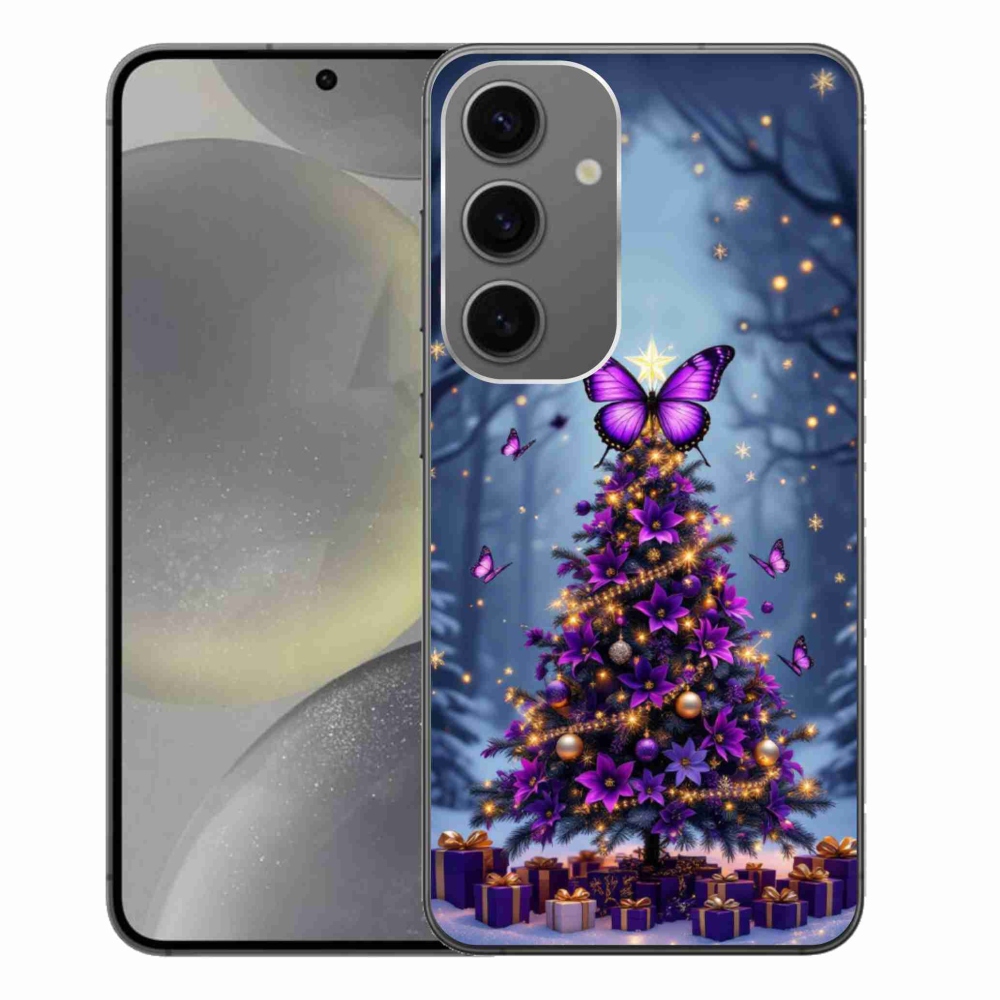 Gélový kryt mmCase na Samsung Galaxy S24+ - motýlí vianočný stromček
