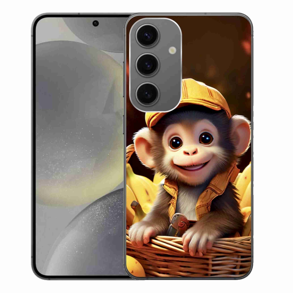 Gélový kryt mmCase na Samsung Galaxy S24+ - opice v košíku