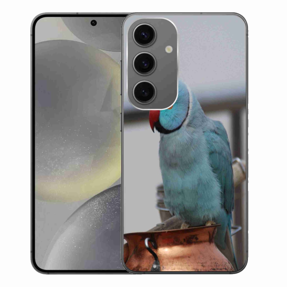 Gélový kryt mmCase na Samsung Galaxy S24+ - papagáj alexander modrý