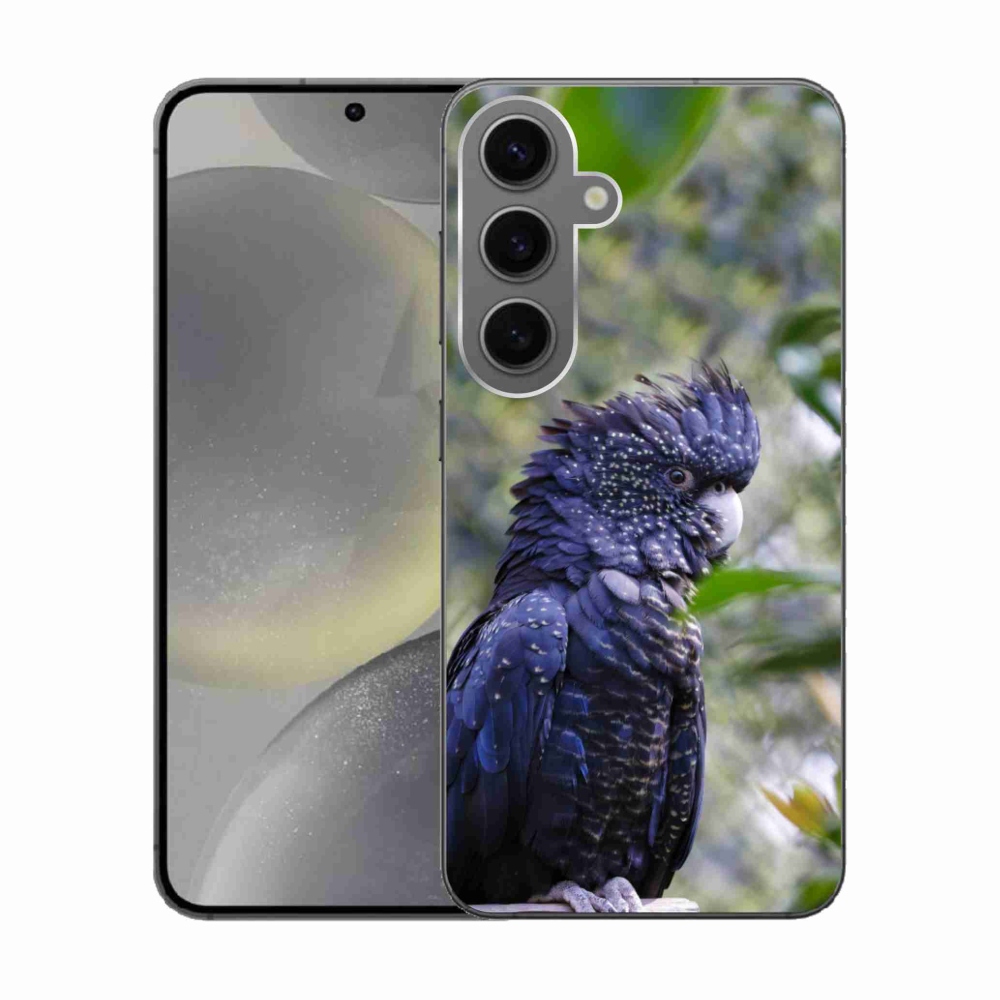Gélový kryt mmCase na Samsung Galaxy S24 - papagáj kakadu čierny