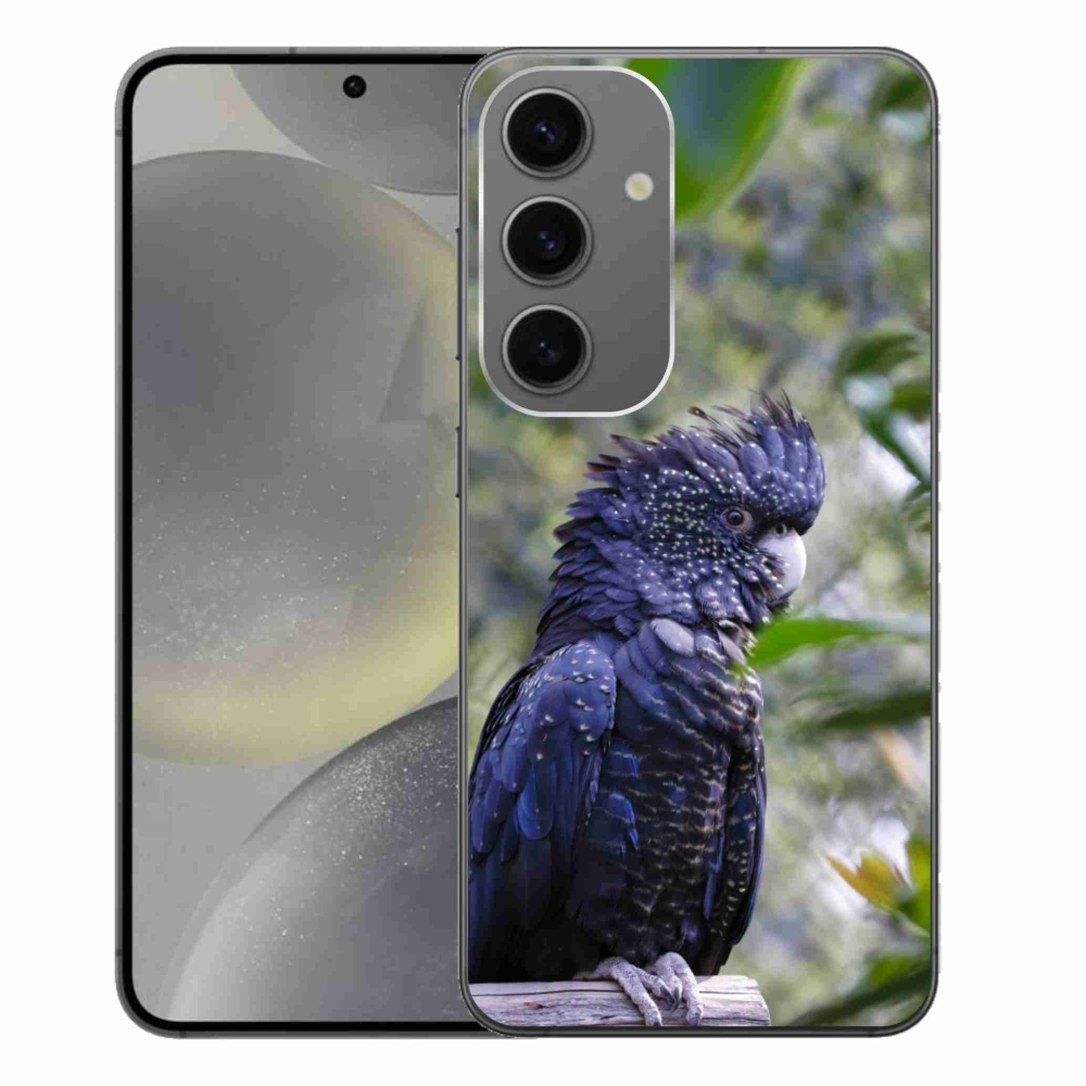 Gélový kryt mmCase na Samsung Galaxy S24+ - papagáj kakadu čierny