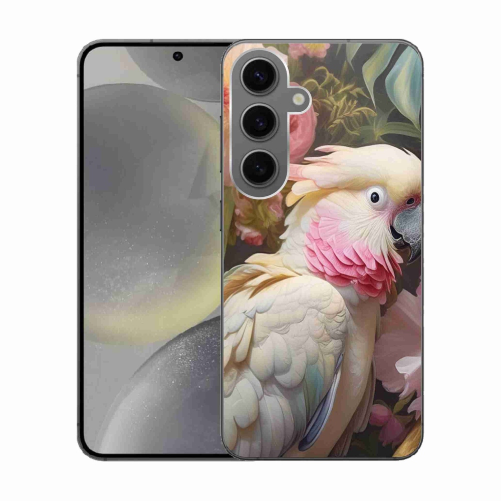 Gélový kryt mmCase na Samsung Galaxy S24 - papagáj kakadu ružový 2