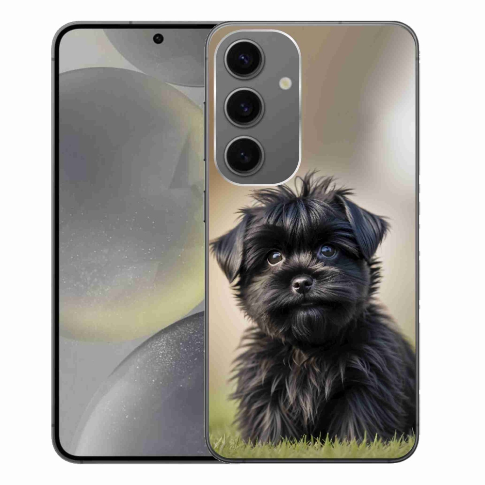 Gélový kryt mmCase na Samsung Galaxy S24+ - roztomilý čierny psík