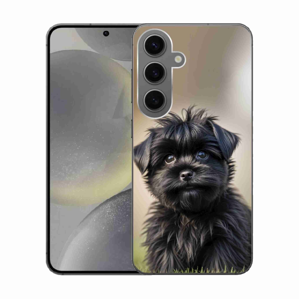 Gélový kryt mmCase na Samsung Galaxy S24 - roztomilý čierny psík