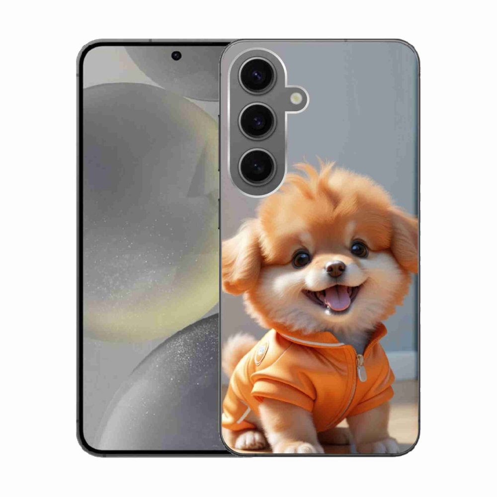 Gélový kryt mmCase na Samsung Galaxy S24 - roztomilý pomeranian v mikine
