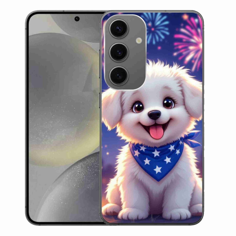 Gélový kryt mmCase na Samsung Galaxy S24+ - slávnostné šteňa
