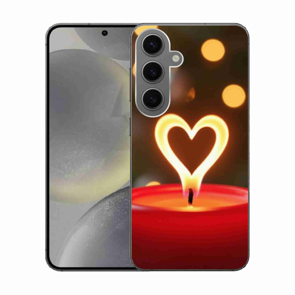 Gélový kryt mmCase na Samsung Galaxy S24 - srdce z plameňa