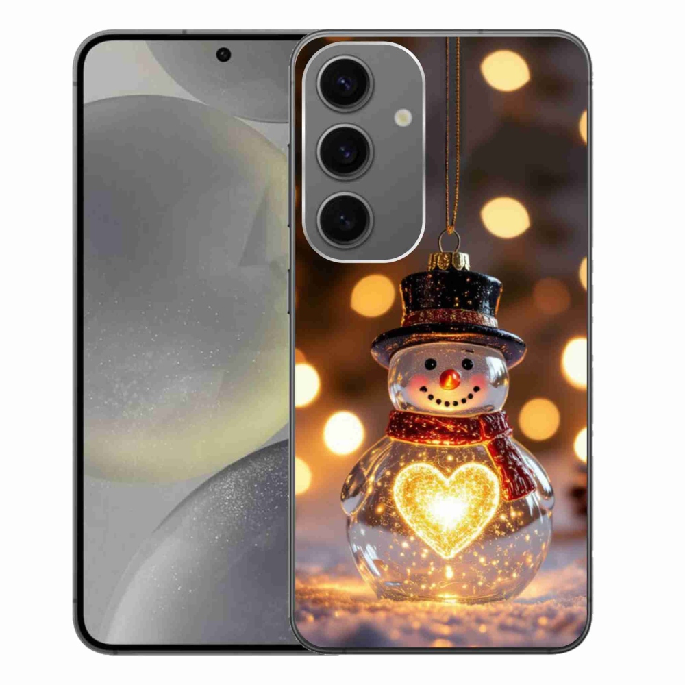 Gélový kryt mmCase na Samsung Galaxy S24+ - svietiaci vianočný snehuliak
