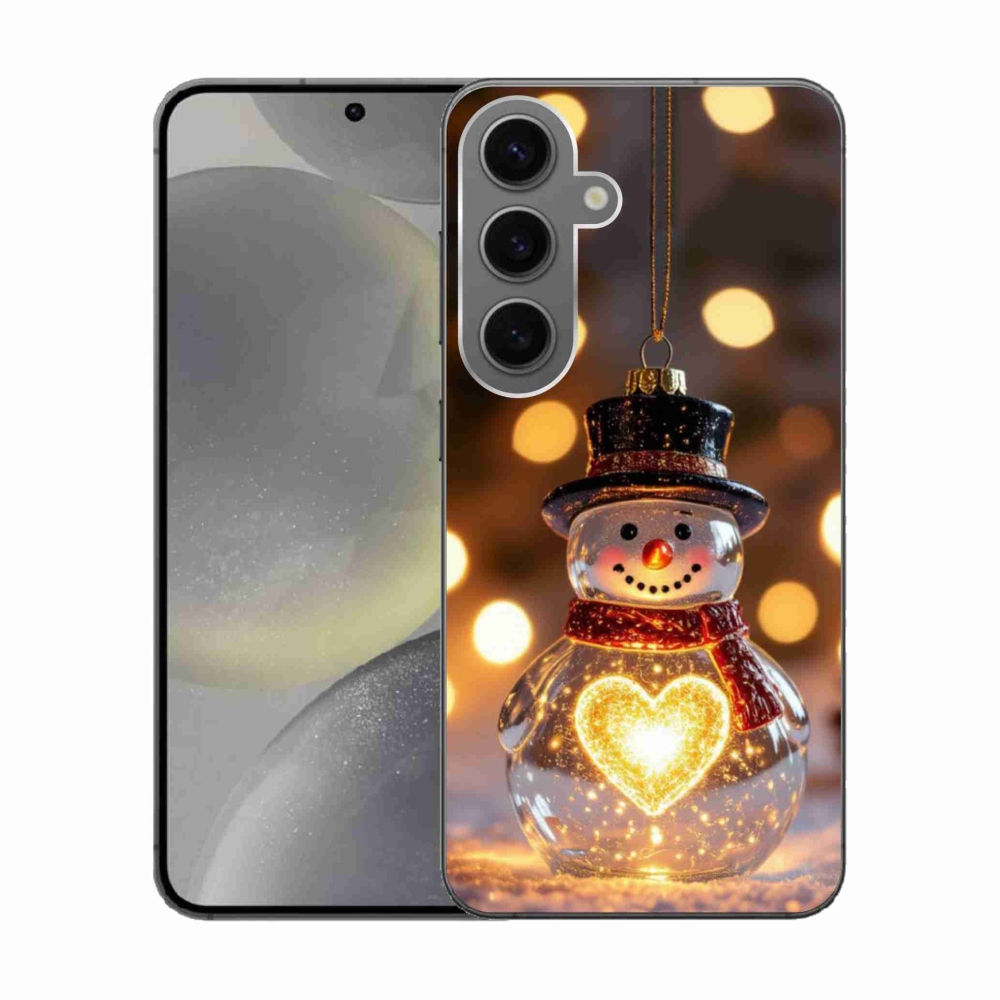 Gélový kryt mmCase na Samsung Galaxy S24 - svietiaci vianočný snehuliak