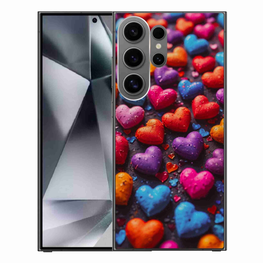 Gélový kryt mmCase na Samsung Galaxy S24 Ultra - farebné srdcia