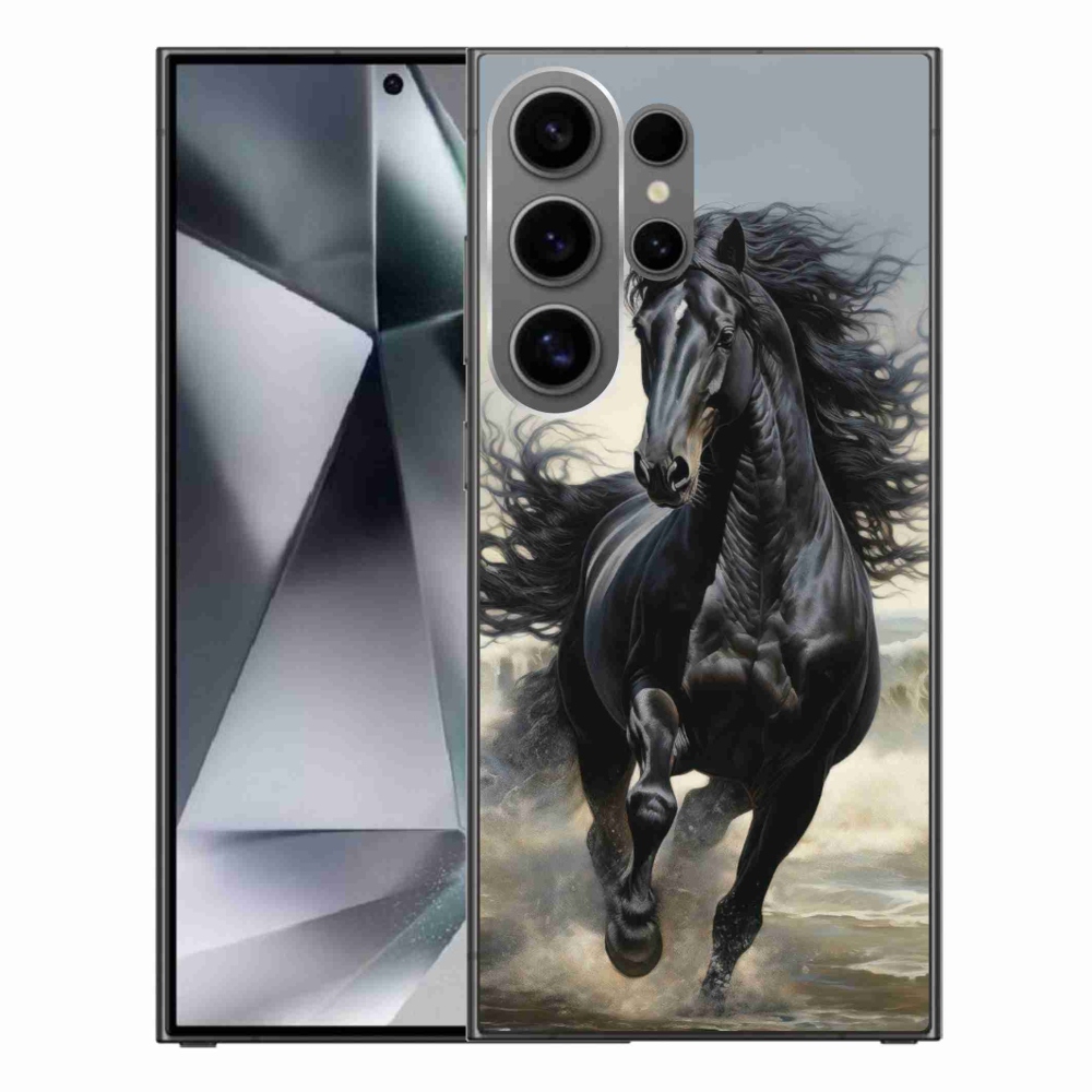 Gélový kryt mmCase na Samsung Galaxy S24 Ultra - bežiaci čierny kôň