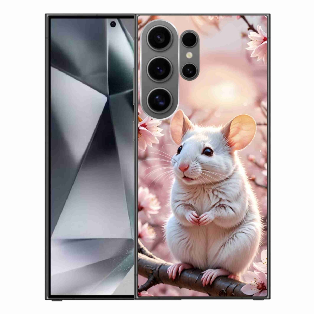 Gélový kryt mmCase na Samsung Galaxy S24 Ultra - biela myš na vetve