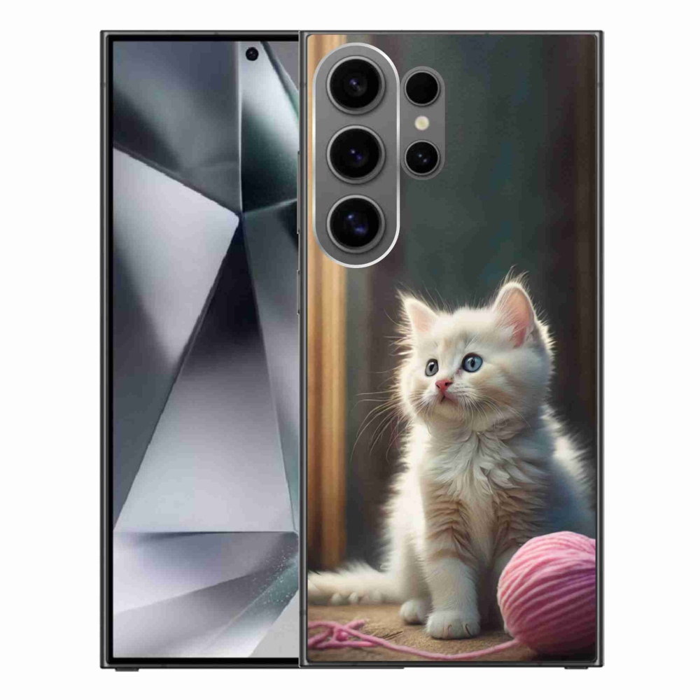 Gélový kryt mmCase na Samsung Galaxy S24 Ultra - biele mačiatko 2