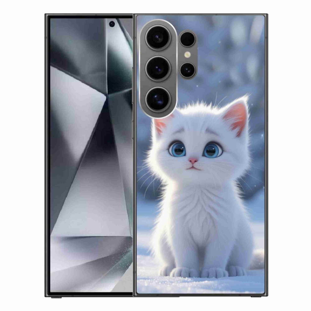 Gélový kryt mmCase na Samsung Galaxy S24 Ultra - biele mačiatko 3