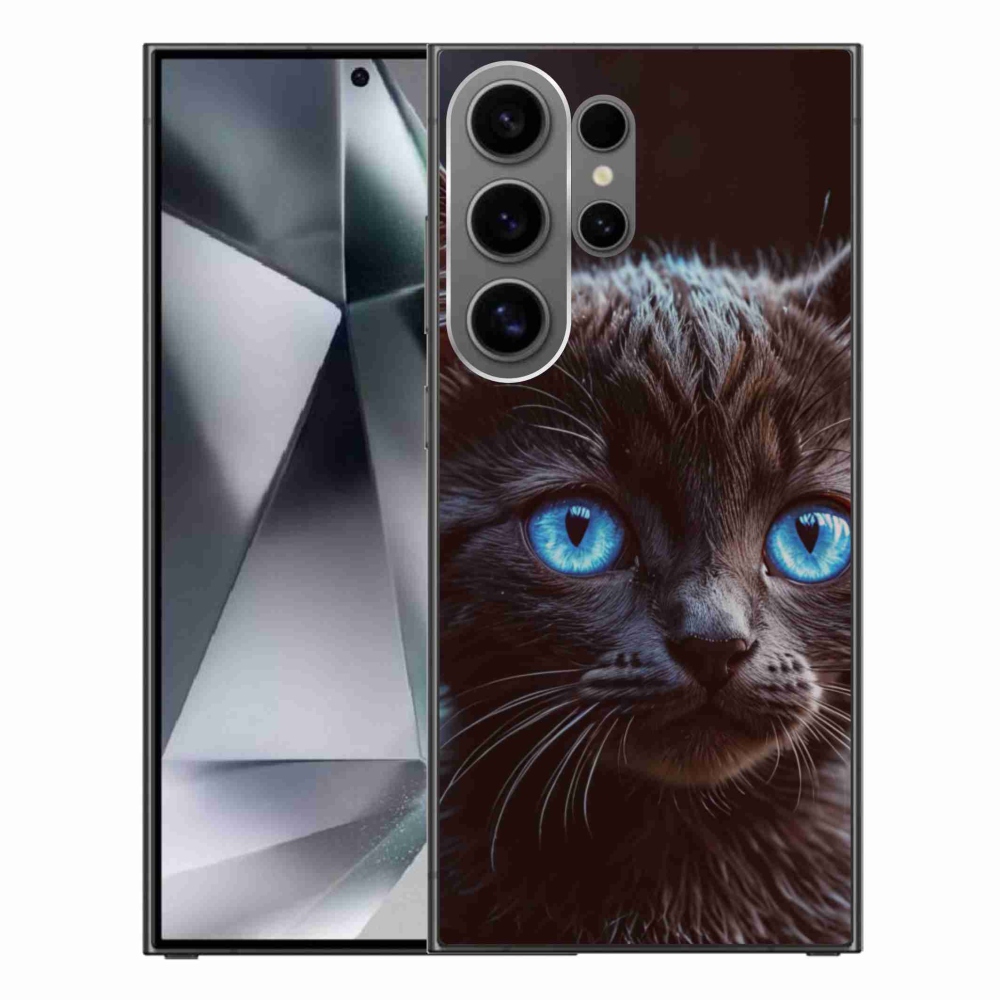 Gélový kryt mmCase na Samsung Galaxy S24 Ultra - čierne mačiatko 2