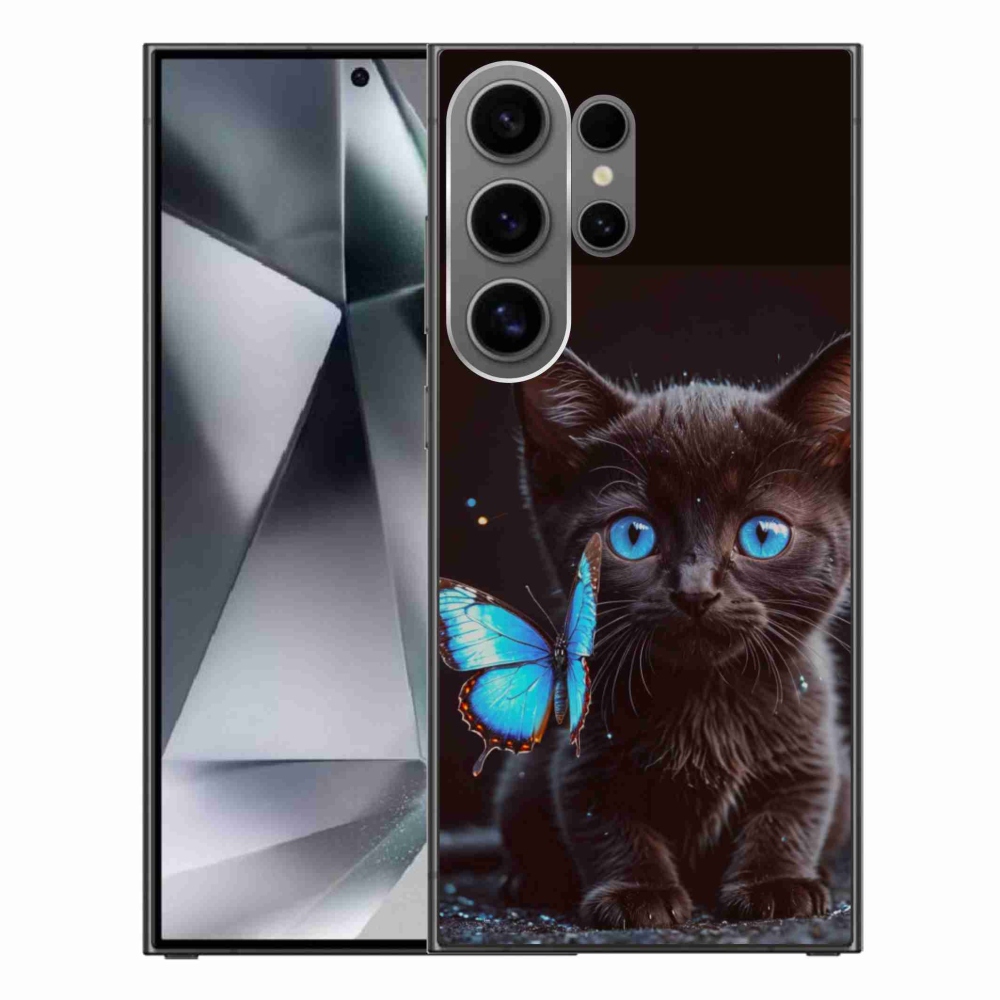 Gélový kryt mmCase na Samsung Galaxy S24 Ultra - čierne mačiatko 3
