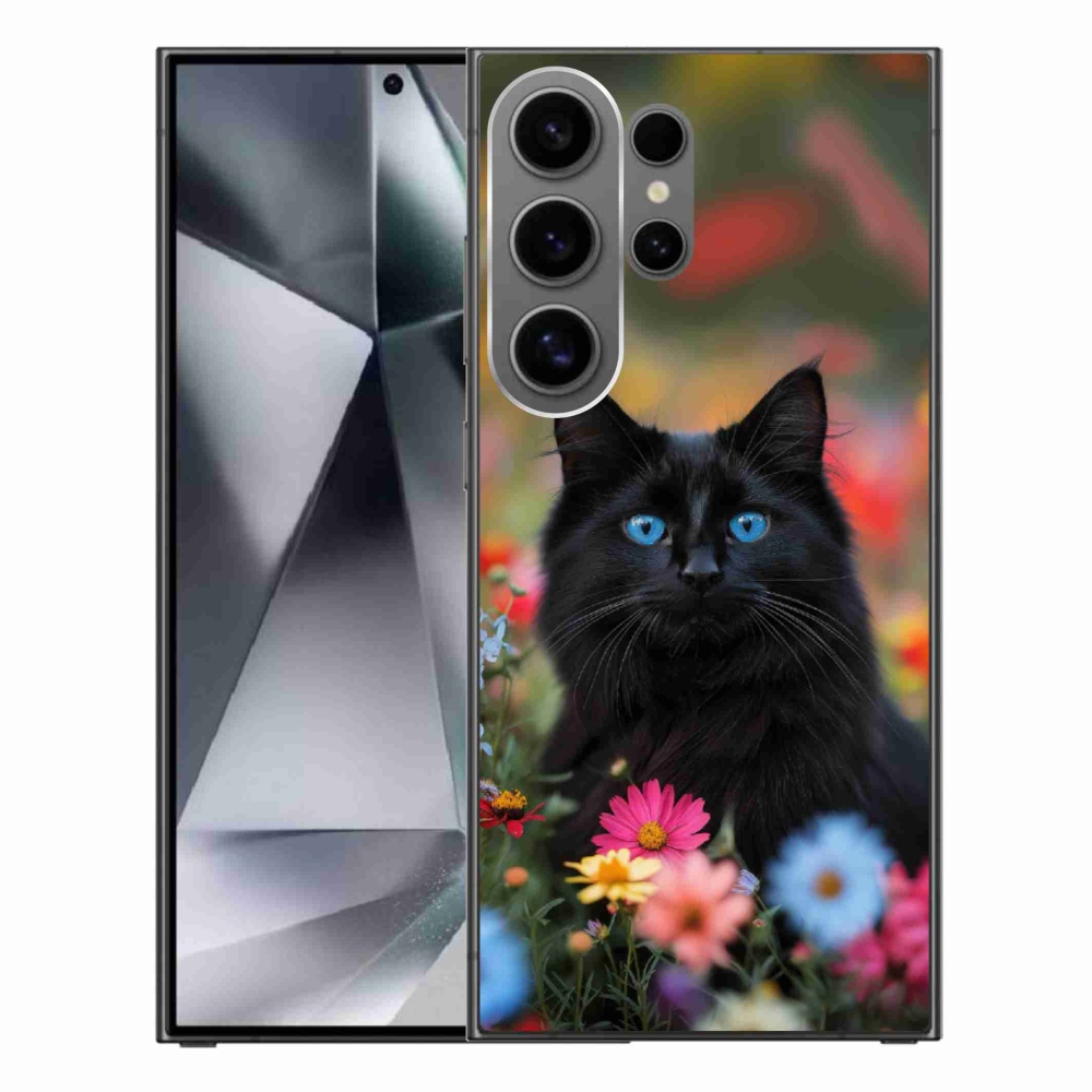 Gélový kryt mmCase na Samsung Galaxy S24 Ultra - čierne mačiatko 4