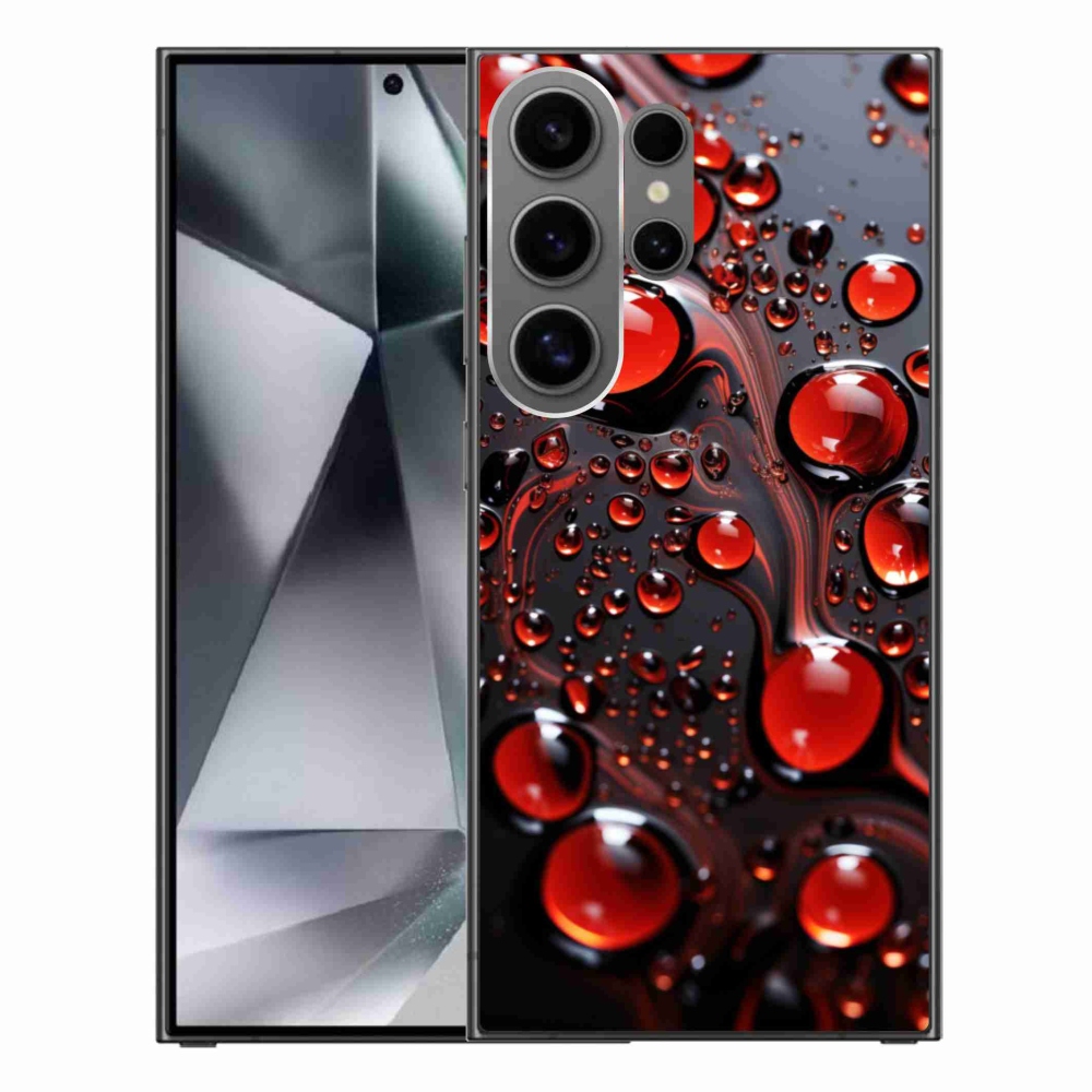 Gélový kryt mmCase na Samsung Galaxy S24 Ultra - červené kvapky 2