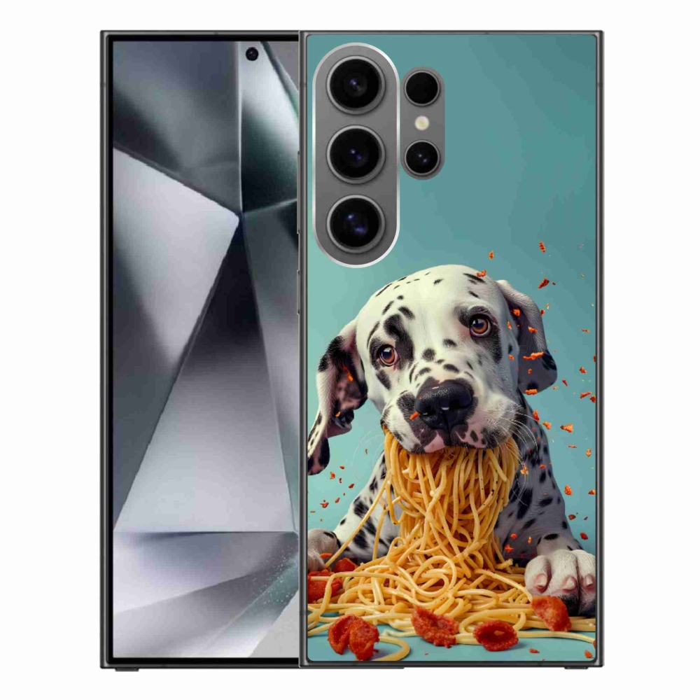 Gélový kryt mmCase na Samsung Galaxy S24 Ultra - dalmatín a špagety