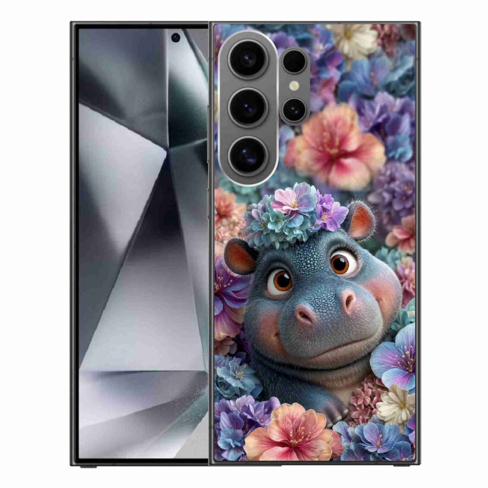 Gélový kryt mmCase na Samsung Galaxy S24 Ultra - hrošík v kvetoch