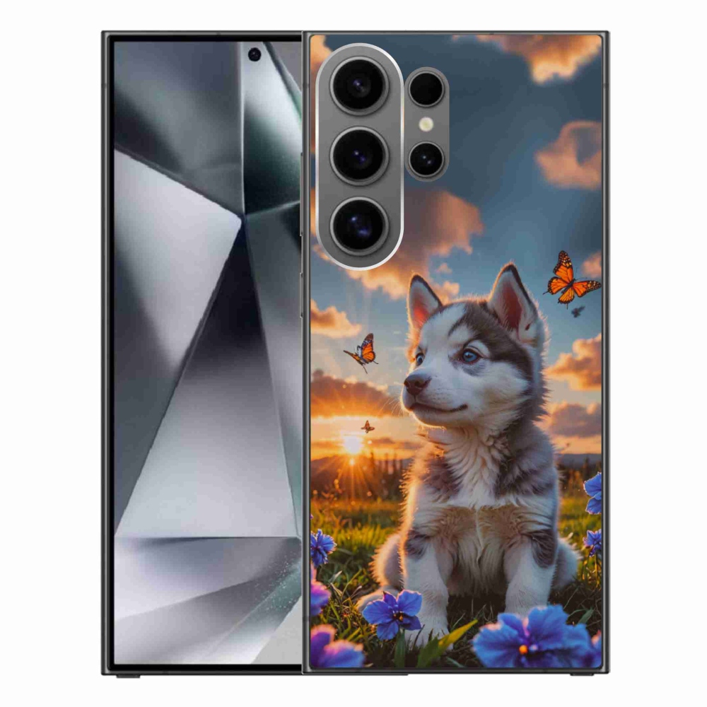 Gélový kryt mmCase na Samsung Galaxy S24 Ultra - husky pri západe slnka