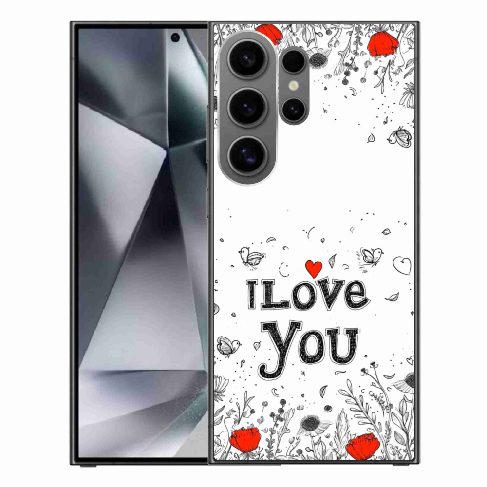 Gélový kryt mmCase na Samsung Galaxy S24 Ultra - I love you biele pozadie