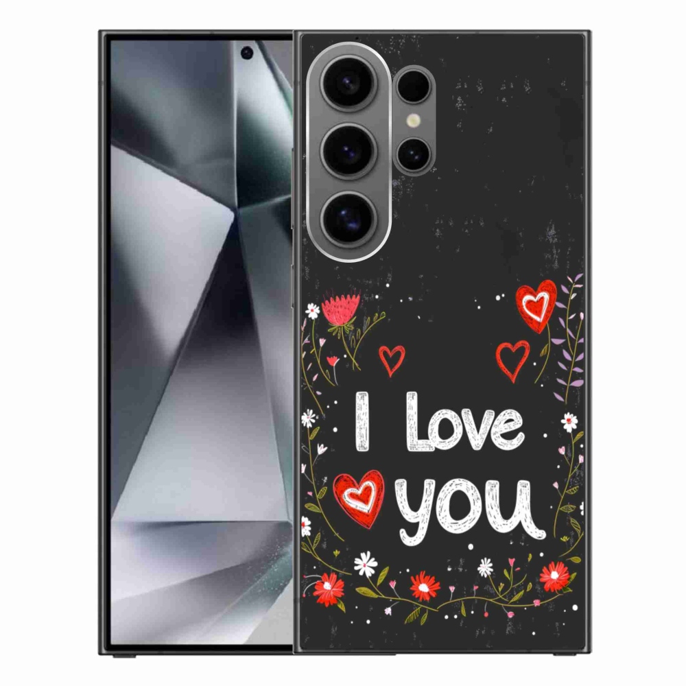 Gélový kryt mmCase na Samsung Galaxy S24 Ultra - I love you čierne pozadie