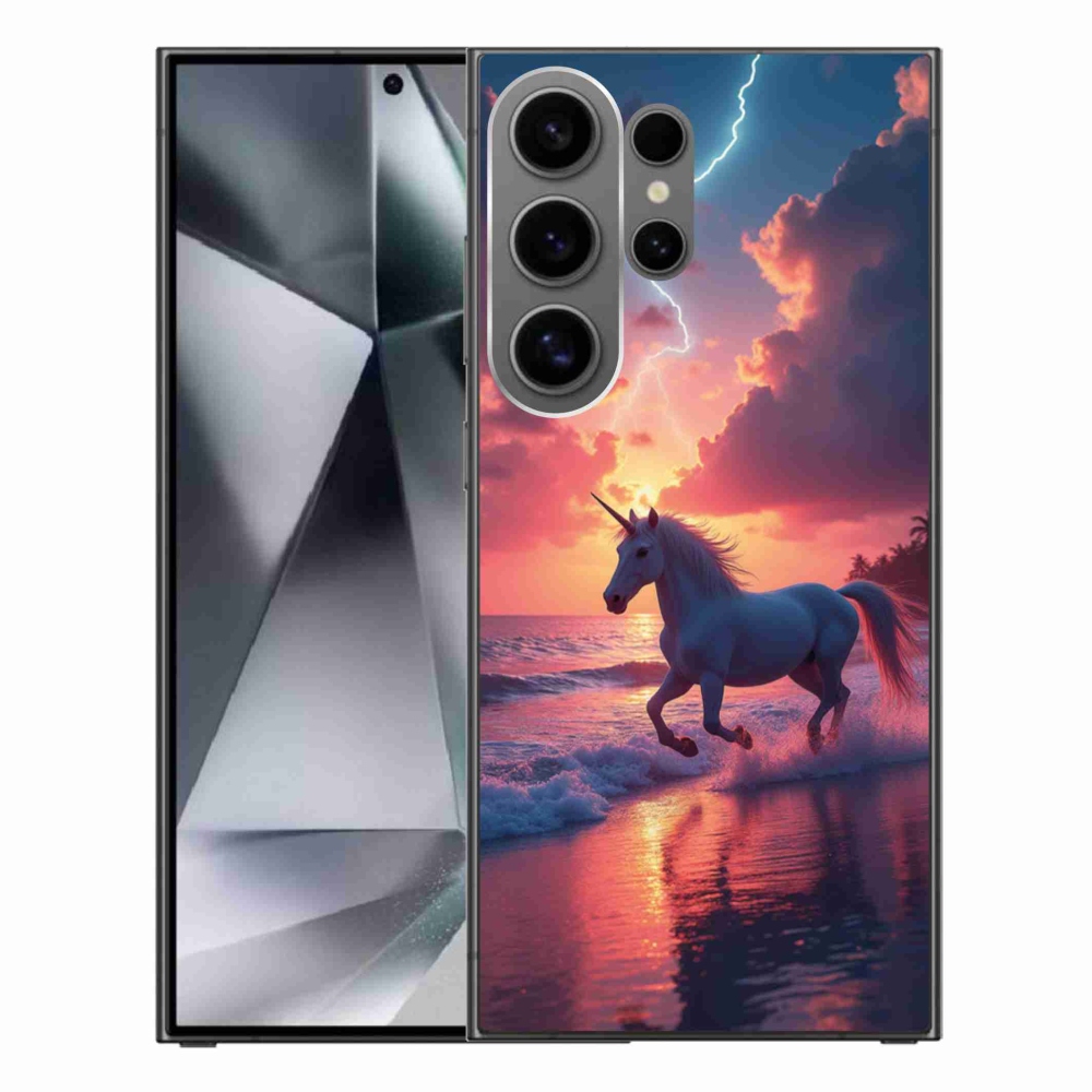 Gélový kryt mmCase na Samsung Galaxy S24 Ultra - jednorožec na pláži