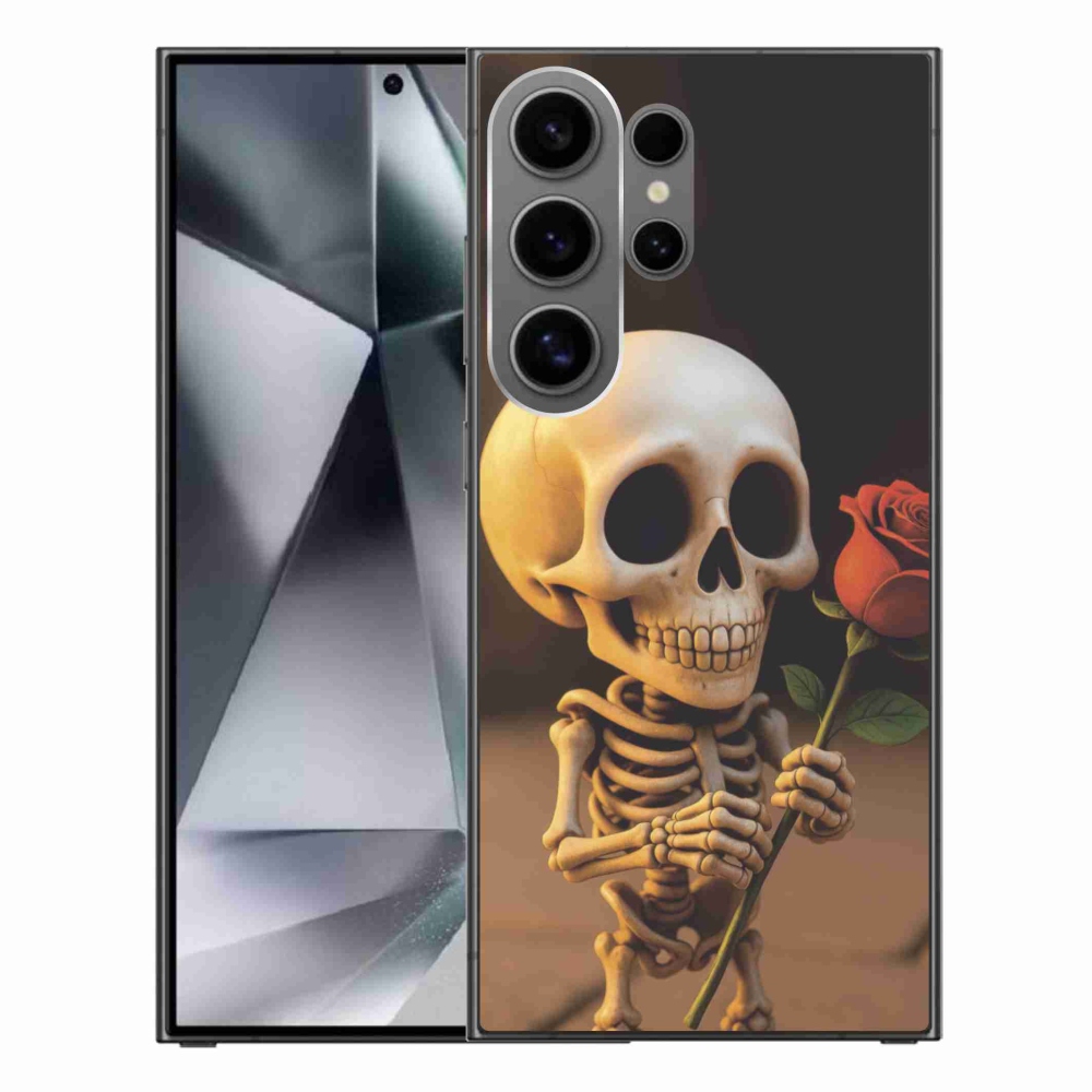 Gélový kryt mmCase na Samsung Galaxy S24 Ultra - kostlivec s ružou