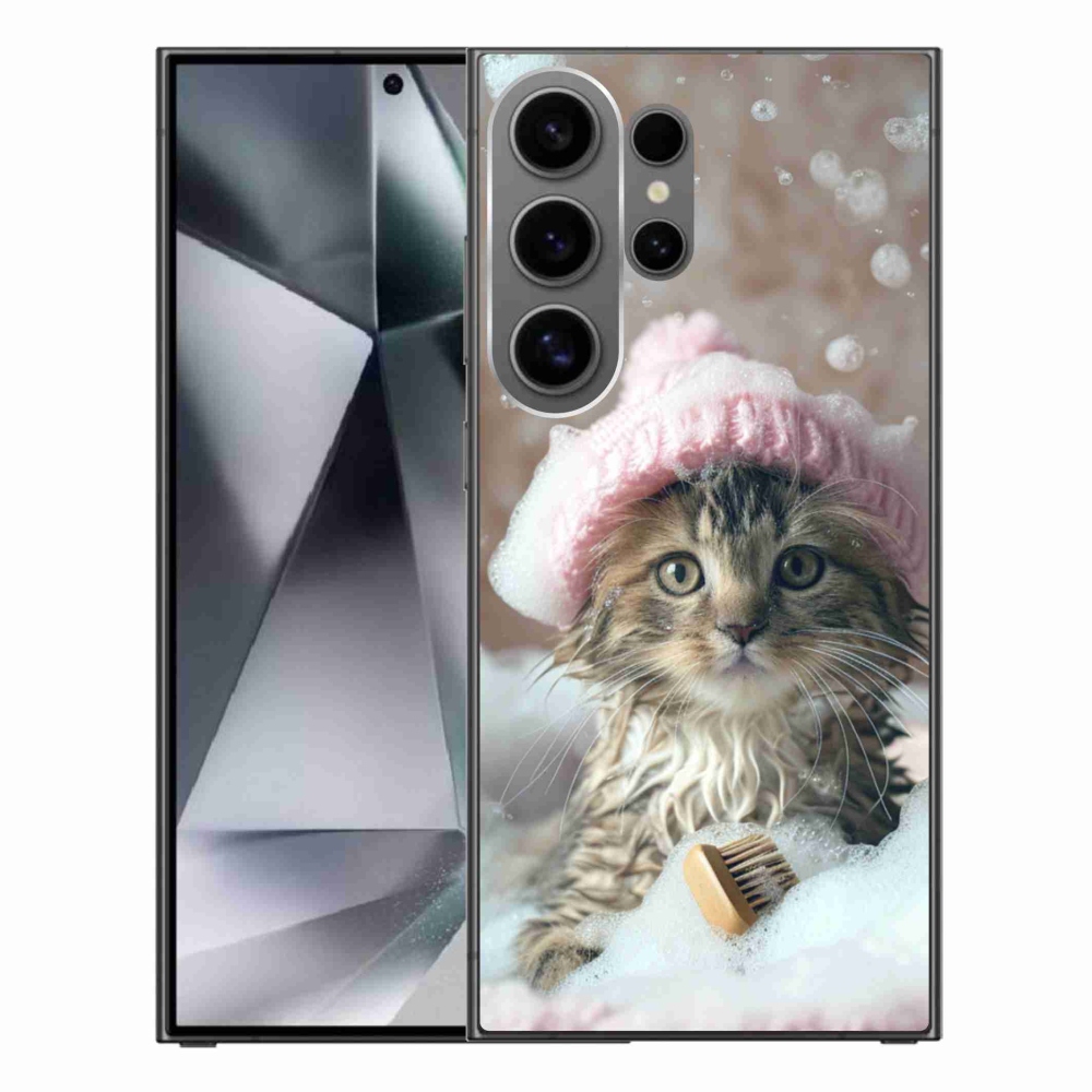 Gélový kryt mmCase na Samsung Galaxy S24 Ultra - mačiatko a kúpeľ