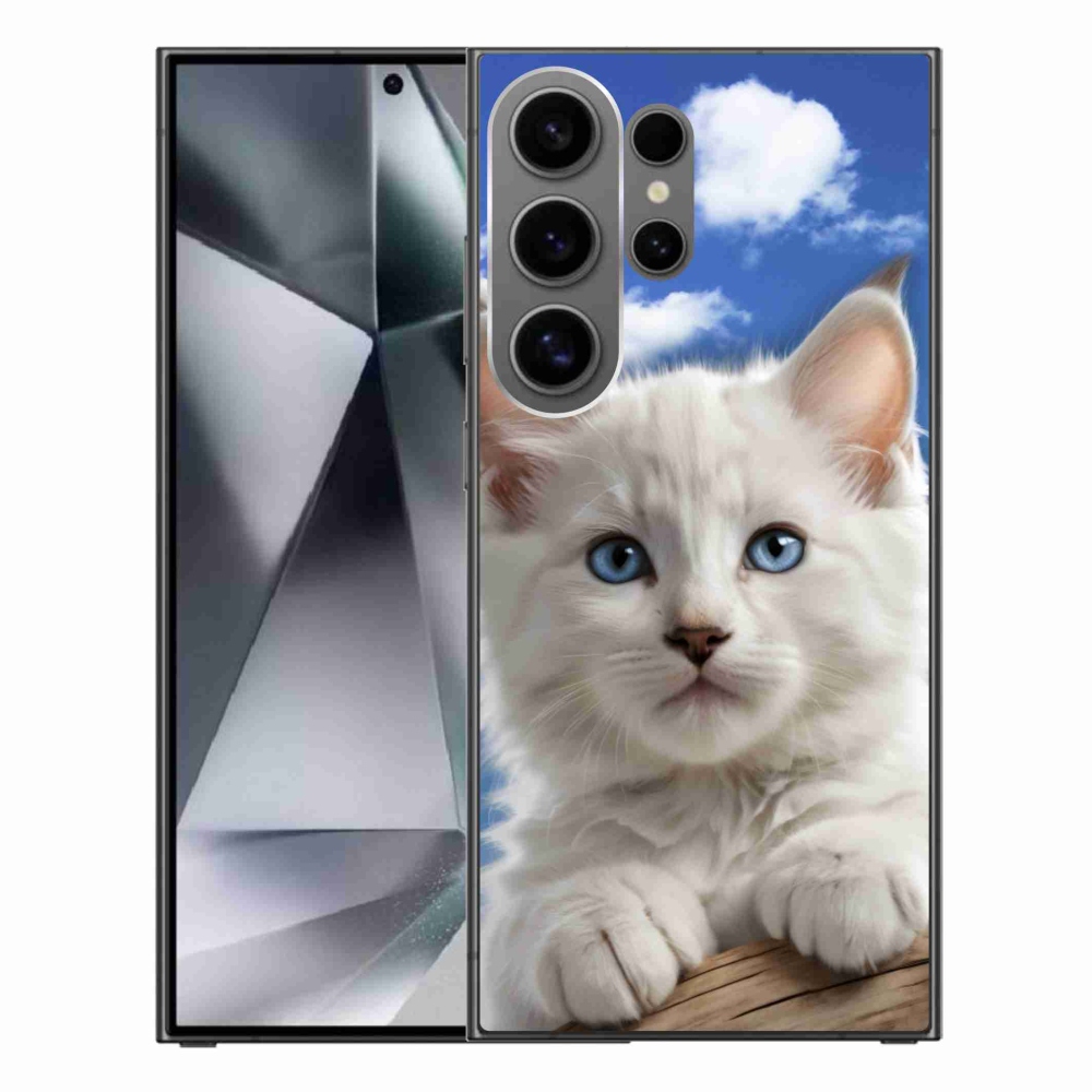 Gélový kryt mmCase na Samsung Galaxy S24 Ultra - mačiatko a oblaky