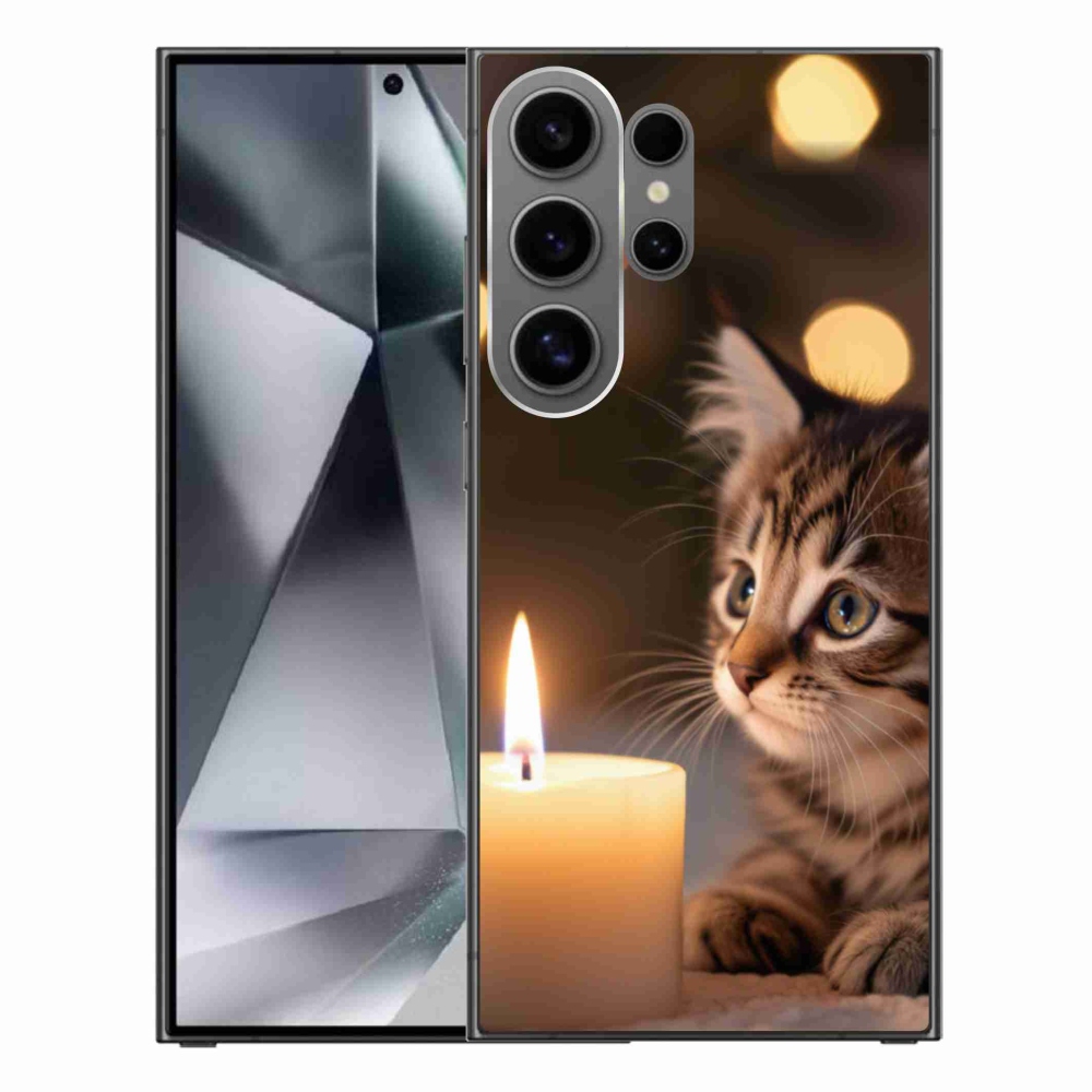 Gélový kryt mmCase na Samsung Galaxy S24 Ultra - mačiatko a sviečka